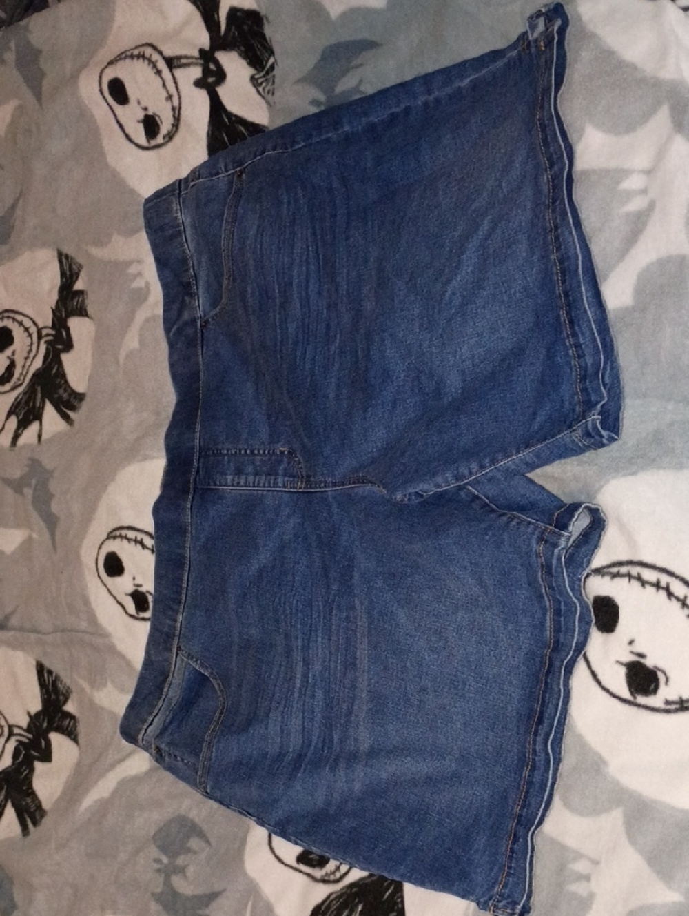 Terra & Sky Dark Blue Denim Shorts with Contrast Stitching